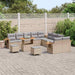 Tuinbankenset 17 st 10-Aantal zitplaatsen Beige en Licht Grijs