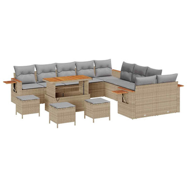Tuinbankenset 18 st 11-Aantal zitplaatsen Beige en Licht Grijs