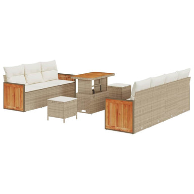 Tuinbankenset 13 st 9-Aantal zitplaatsen Beige en Crème