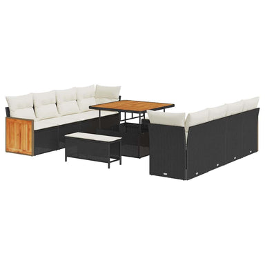Tuinbankenset Zwart en Crème 231 x 224 x 85 cm poly rattan