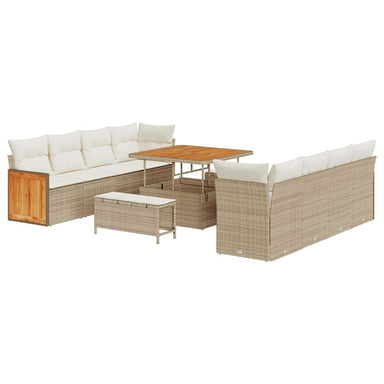 Tuinbankenset Beige en Crème 231 x 224 x 85 cm poly rattan