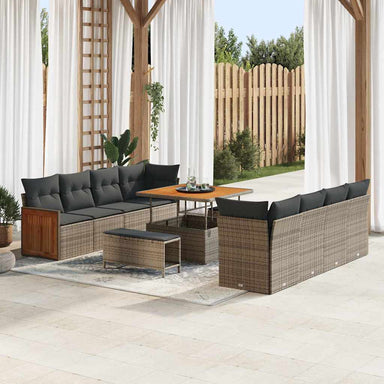 Tuinbankenset met kussen Grijs 231 x 224 x 85 cm poly rattan