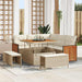 Tuinbankenset met kussen 9 pcs Beige en Crème poly rattan