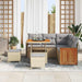 Tuinbankenset 9 st 6-Aantal zitplaatsen Beige en Licht Grijs