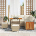 Tuinbankenset met kussen 9 pcs Beige en Crème poly rattan