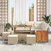Tuinbankenset met kussen 9 pcs Beige en Crème poly rattan