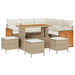 Tuinbankenset met kussen 9 pcs Beige en Crème poly rattan
