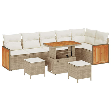 Tuinbankenset 11 st 7-Aantal zitplaatsen Beige en Crème