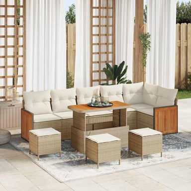 Tuinbankenset 12 st 8-Aantal zitplaatsen Beige en Crème