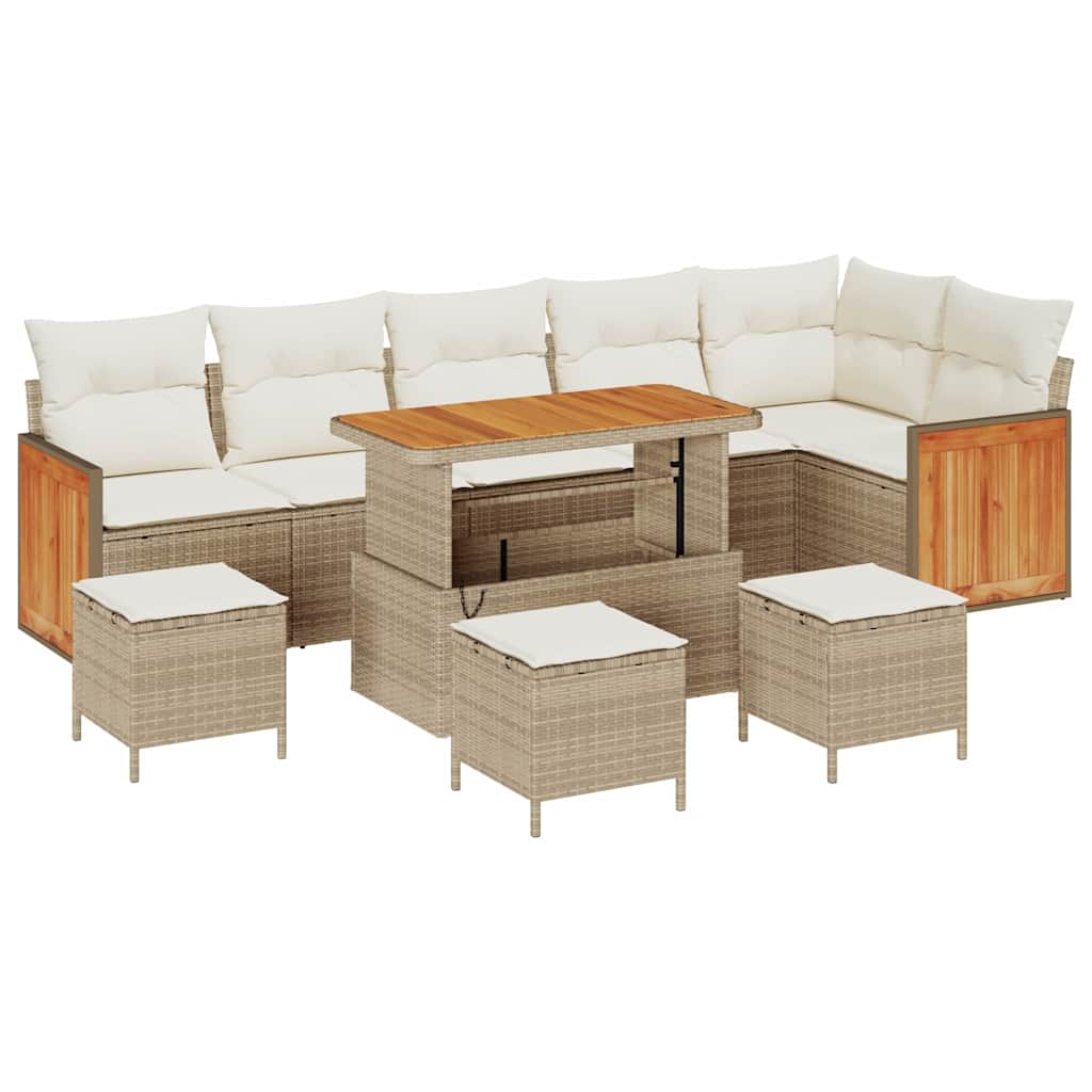 Tuinbankenset 12 st 8-Aantal zitplaatsen Beige en Crème