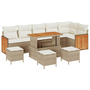 Tuinbankenset 12 st 8-Aantal zitplaatsen Beige en Crème