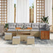 Tuinbankenset 12 st 8-Aantal zitplaatsen Beige en Licht Grijs