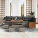 Tuinbankenset 12 st 8-Aantal zitplaatsen Grijs poly rattan