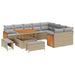 Tuinbankenset 13 st 11-Aantal zitplaatsen Beige en Licht Grijs