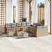 Tuinbankenset 17 st 10-Aantal zitplaatsen Beige en Licht Grijs