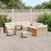 Tuinbankenset 17 st 10-Aantal zitplaatsen Beige en Crème