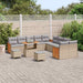 Tuinbankenset 17 st 10-Aantal zitplaatsen Beige en Licht Grijs
