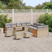 Tuinbankenset 18 st 11-Aantal zitplaatsen Beige en Licht Grijs