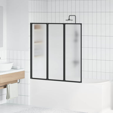 Douchescherm Zwart 120 x 2 x 117 cm Aluminium en PP