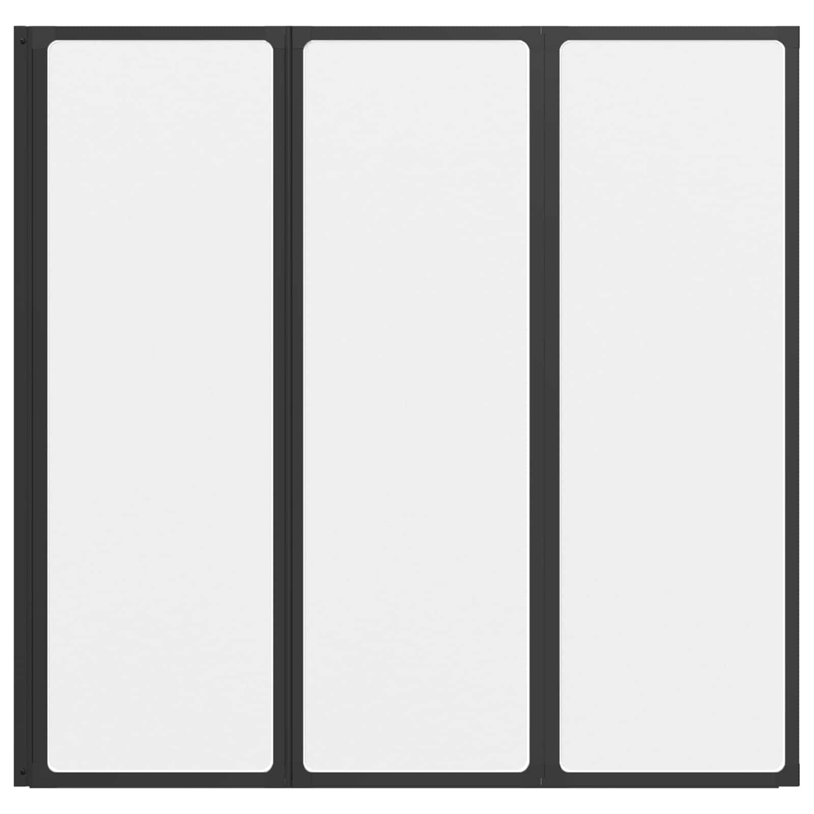 Douchescherm Zwart 120 x 2 x 117 cm Aluminium en PP