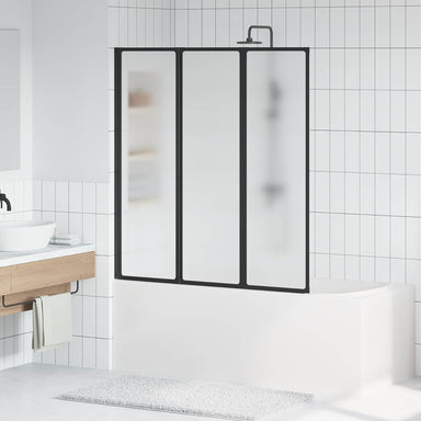 Douchescherm Zwart 132 x 2 x 140 cm Aluminium en PP