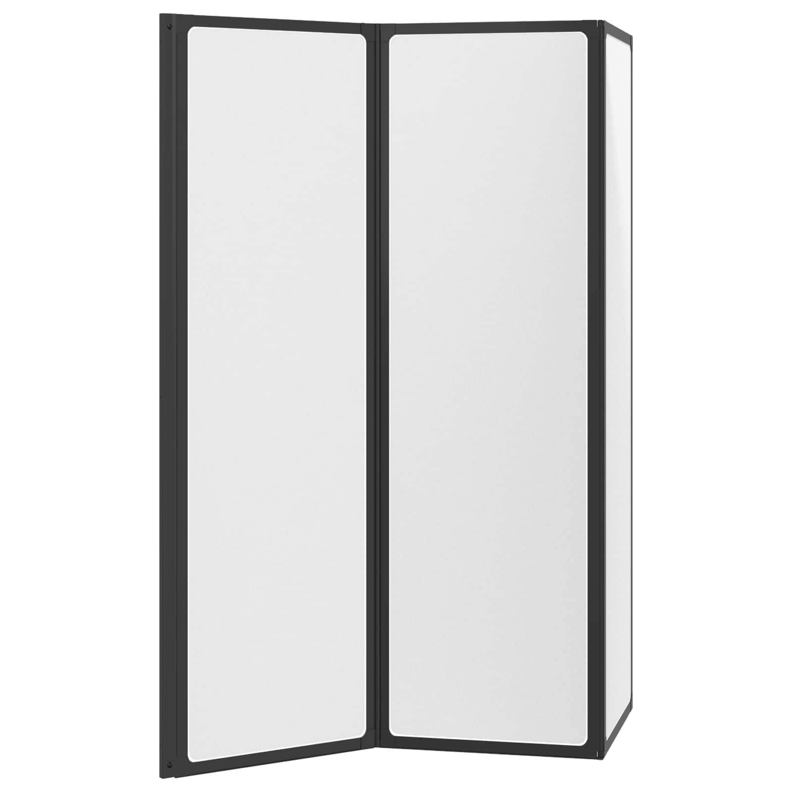 Douchescherm Zwart 132 x 2 x 140 cm Aluminium en PP