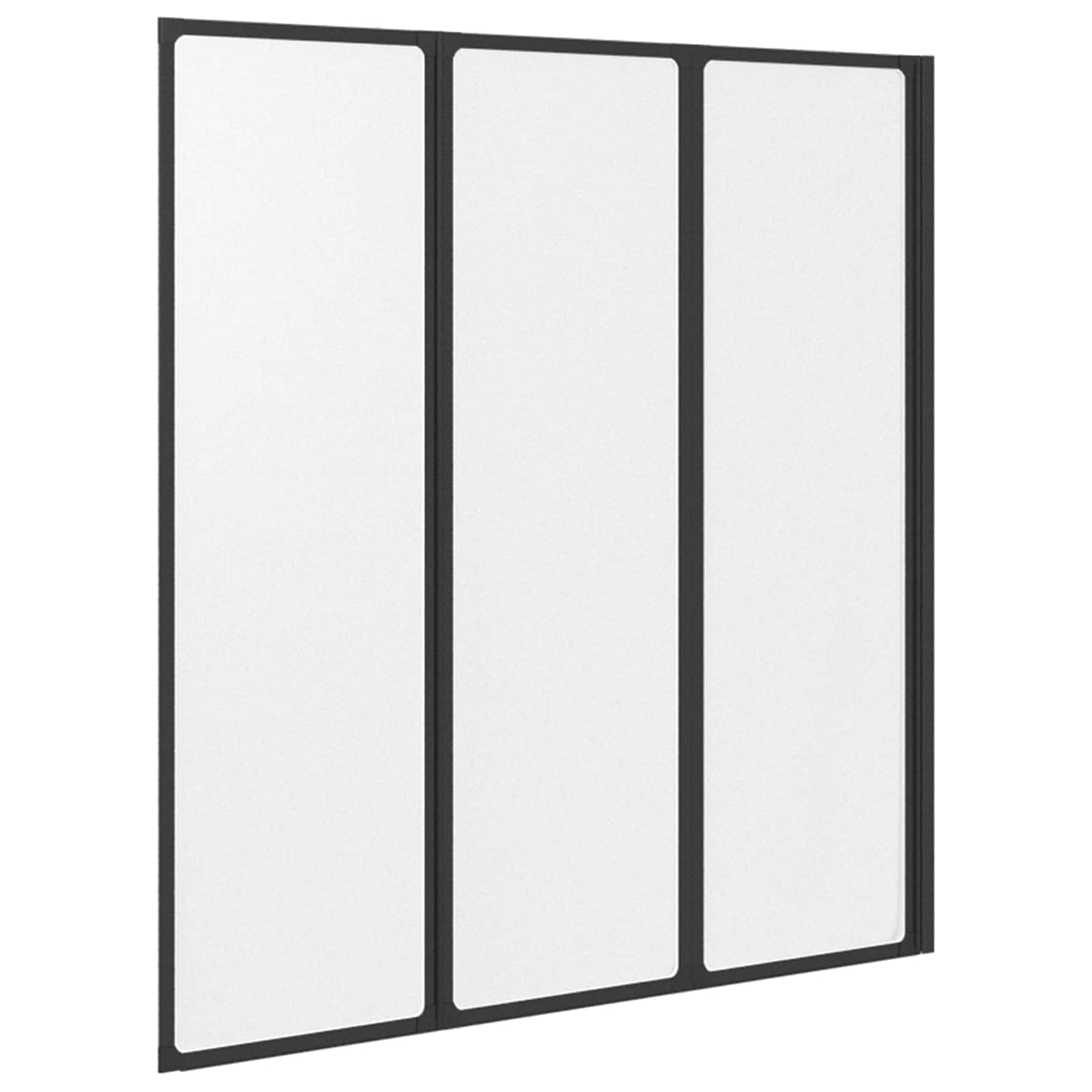 Douchescherm Zwart 132 x 2 x 140 cm Aluminium en PP