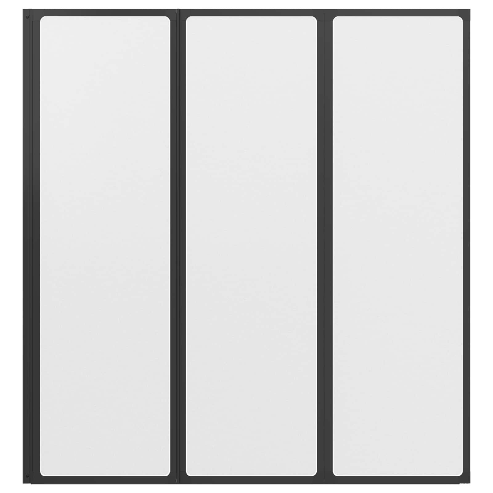 Douchescherm Zwart 132 x 2 x 140 cm Aluminium en PP
