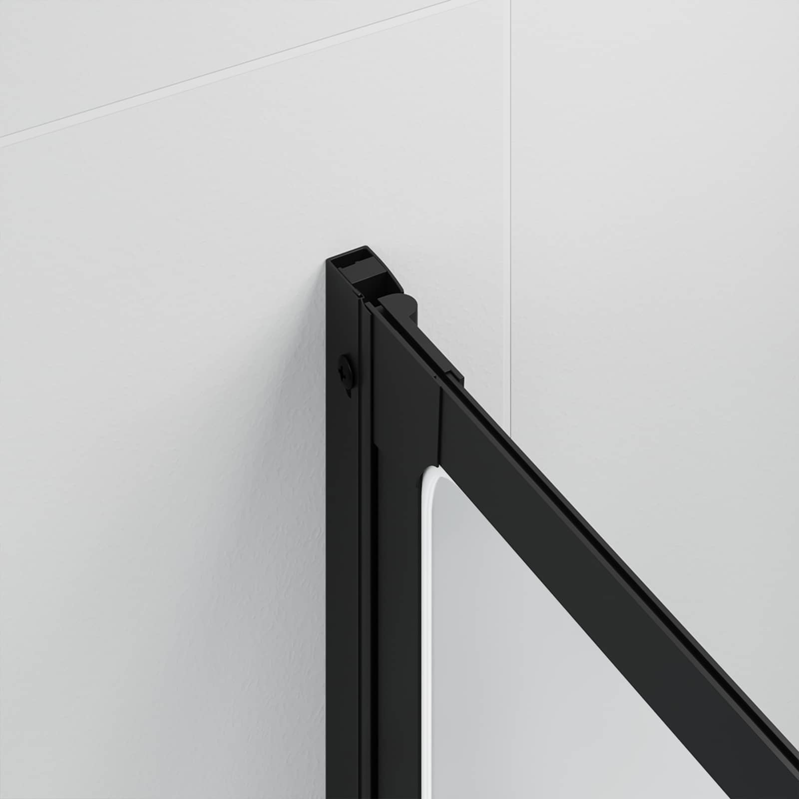 Douchescherm Zwart 168 x 140 cm Aluminium