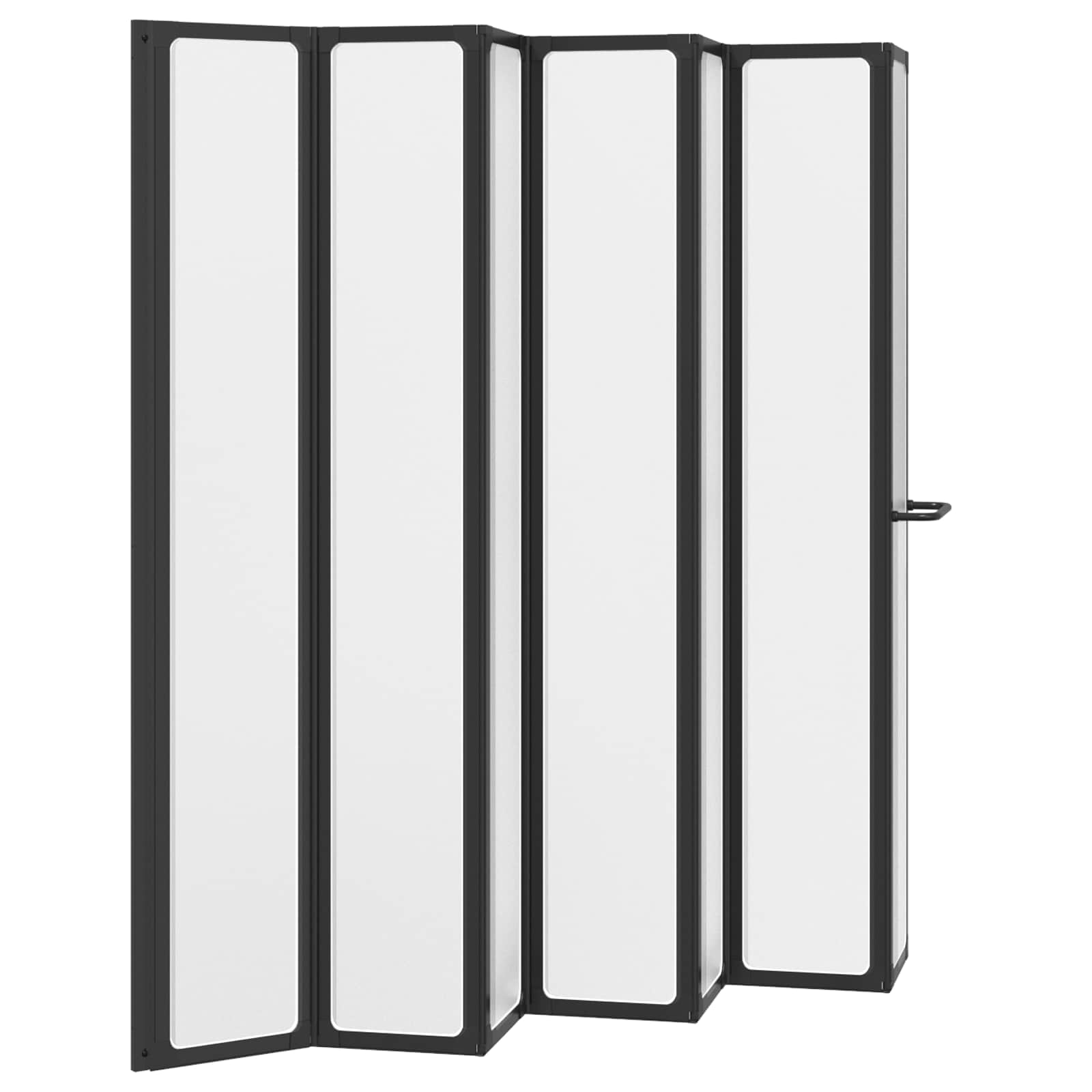 Douchescherm Zwart 168 x 140 cm Aluminium