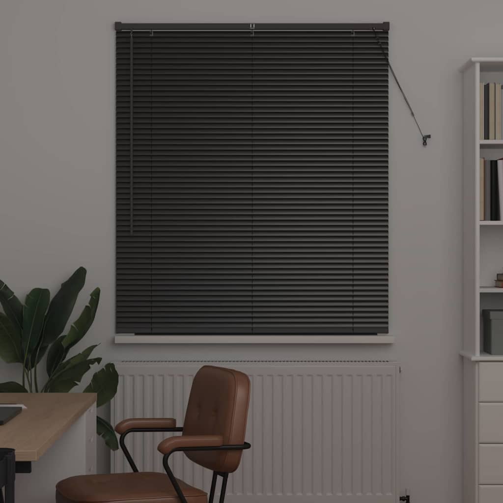 Venetiaanse jaloezieën Zwart 130 x 115 cm Aluminium