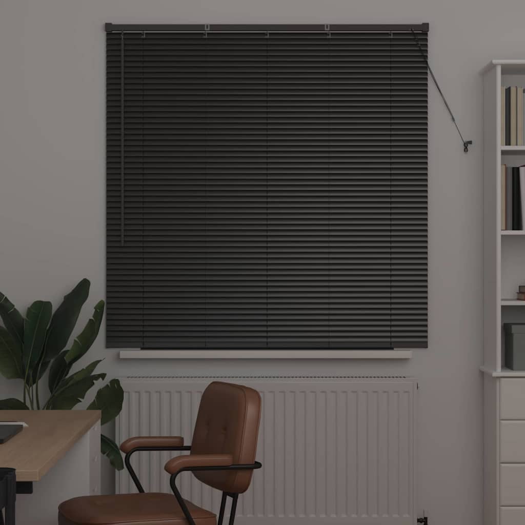 Venetiaanse jaloezieën Zwart 130 x 135 cm Aluminium