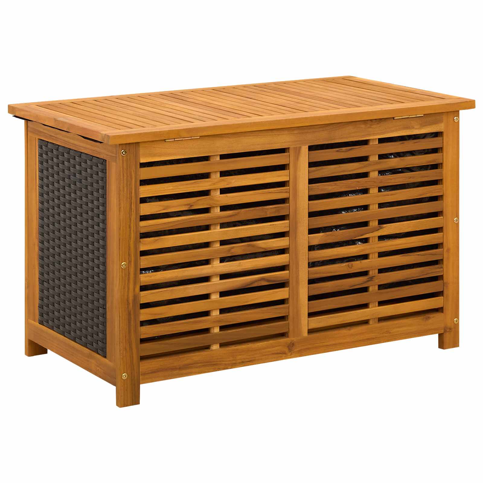 Tuinopslagdoos 185 L Massief Acaciahout 90 x 50 x 56 cm Zwart
