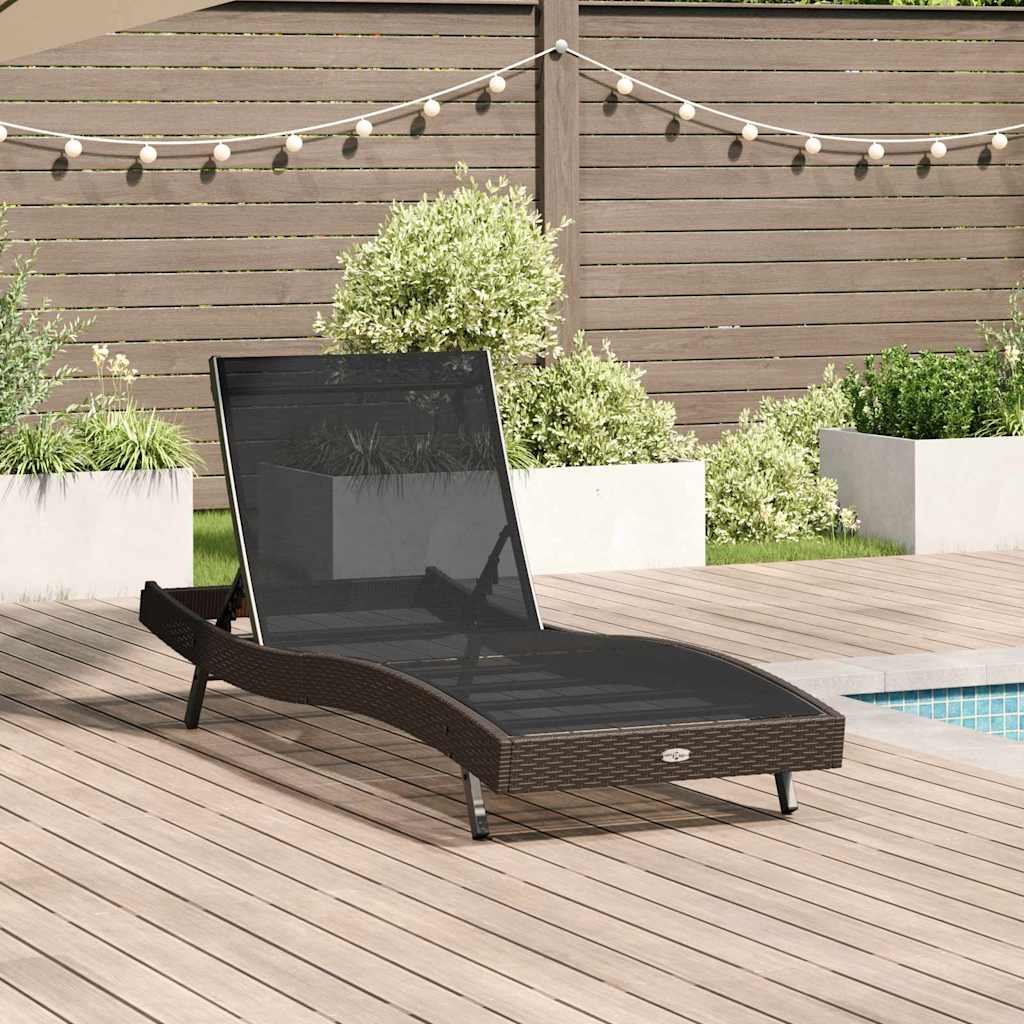 Ligstoel 197 x 70 x 82 cm poly rattan