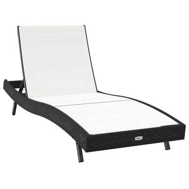 Ligstoel Zwart en Wit 197 x 70 x 82 cm poly rattan
