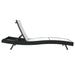 Ligstoel Zwart en Wit 197 x 70 x 82 cm poly rattan