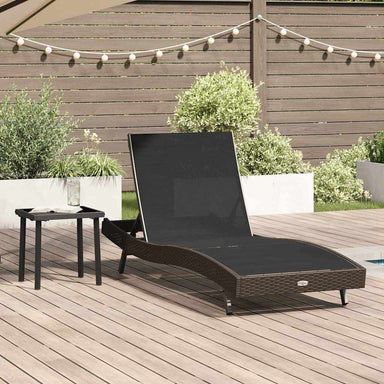 Ligstoel 2 st poly rattan Zwart en Bruin
