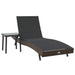 Ligstoel 2 st poly rattan Zwart en Bruin