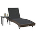 Ligstoel 2 st poly rattan Zwart en Bruin
