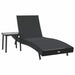 Ligstoel 2 st poly rattan Zwart