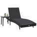 Ligstoel 2 st poly rattan Zwart