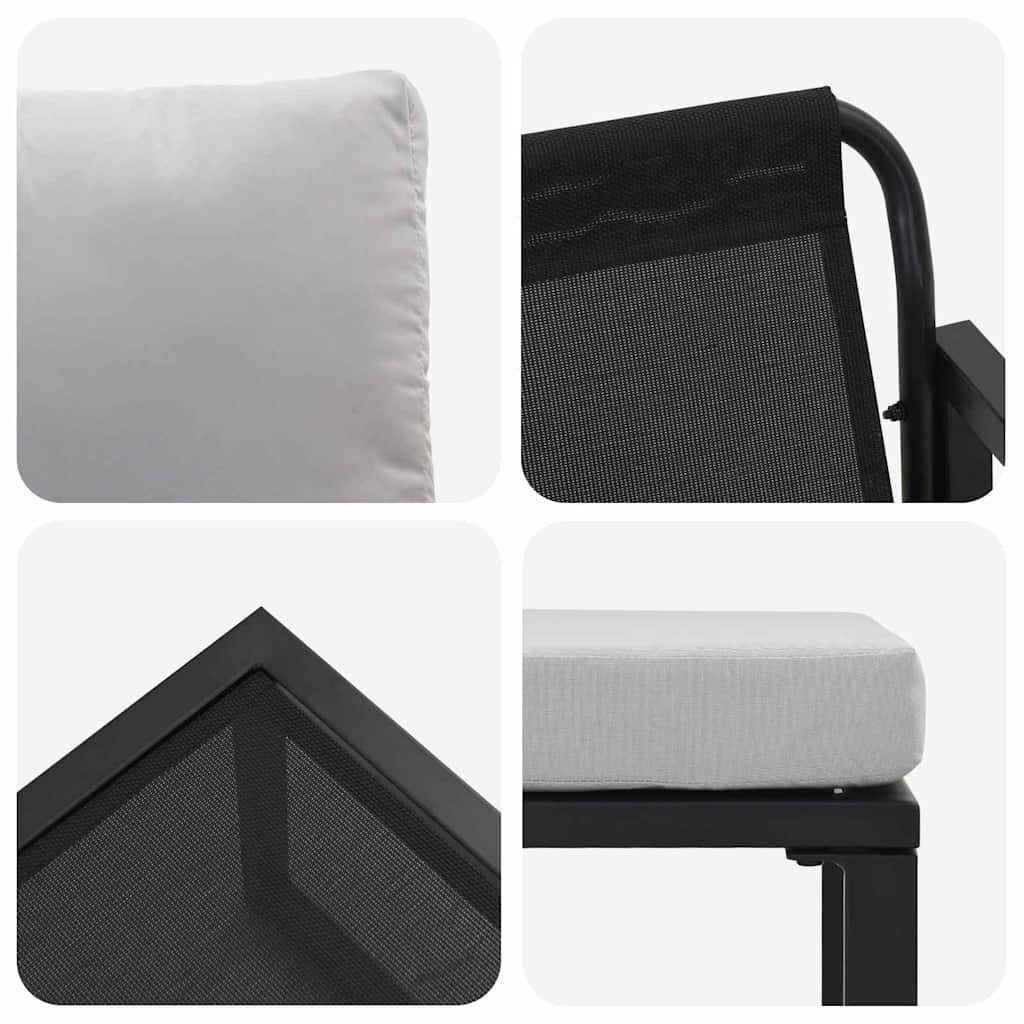 Tuinmeubelen 4 st 2-Aantal zitplaatsen Lichtgrijs Polyester