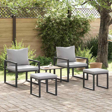 Tuinmeubelen 4 st 2-Aantal zitplaatsen Lichtgrijs Polyester