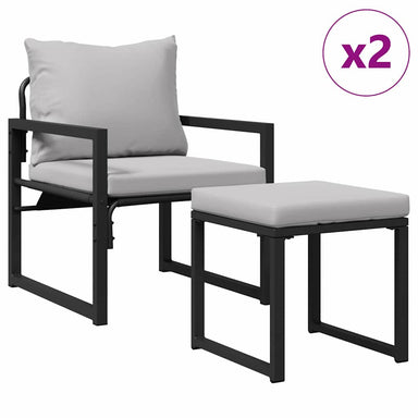 Tuinmeubelen 4 st 2-Aantal zitplaatsen Lichtgrijs Polyester