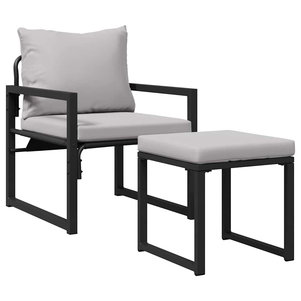 Tuinmeubelen 4 st 2-Aantal zitplaatsen Lichtgrijs Polyester