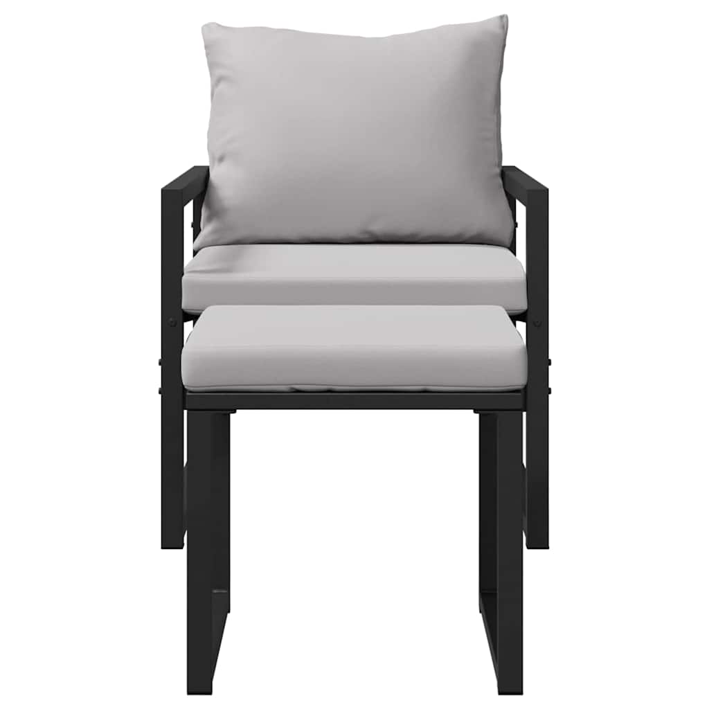 Tuinmeubelen 4 st 2-Aantal zitplaatsen Lichtgrijs Polyester