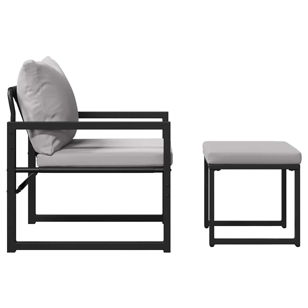 Tuinmeubelen 4 st 2-Aantal zitplaatsen Lichtgrijs Polyester