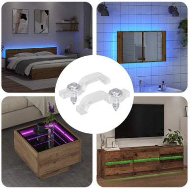 LED Strip Clips 23,8 mm 2 st Doorzichtig Kunststof en Ijzer