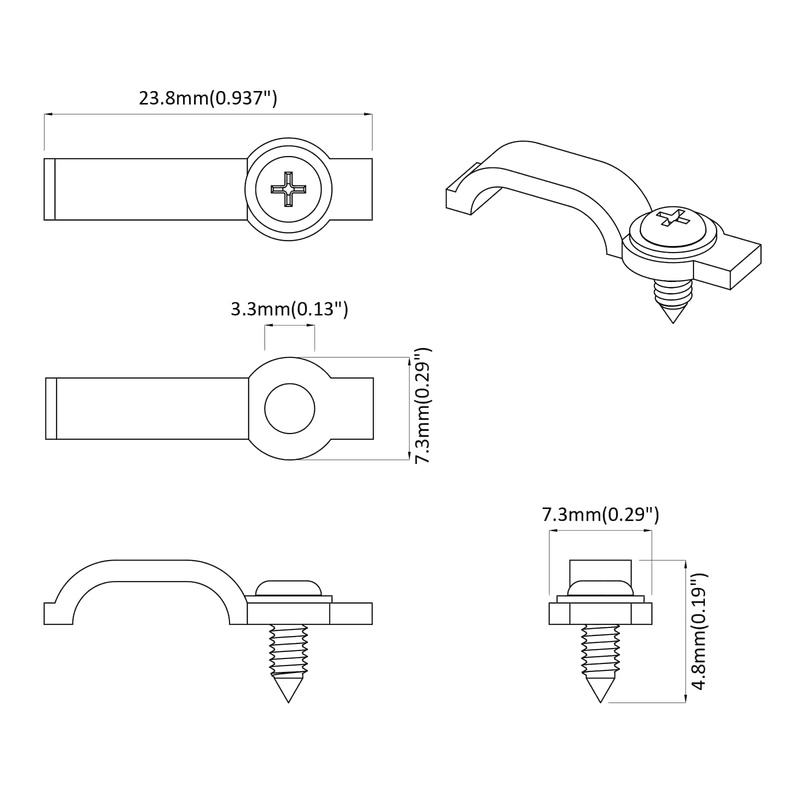 LED Strip Clips 23,8 mm 2 st Doorzichtig Kunststof en Ijzer