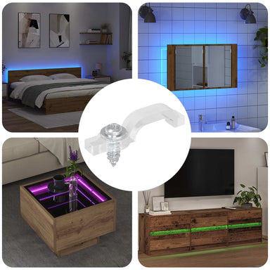 LED Strip Clips 23,8 mm 12 st Doorzichtig Kunststof en Ijzer